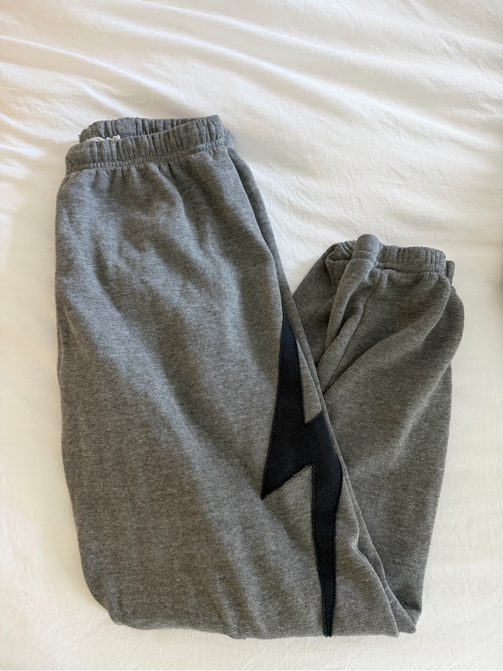 Aviator Nation Heather Gray Sweatpants with Rainbow Stitch